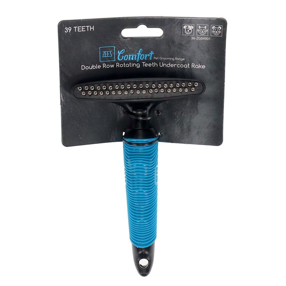 ZeeZ Comfort Double Row Undercoat Rake — Tidbit