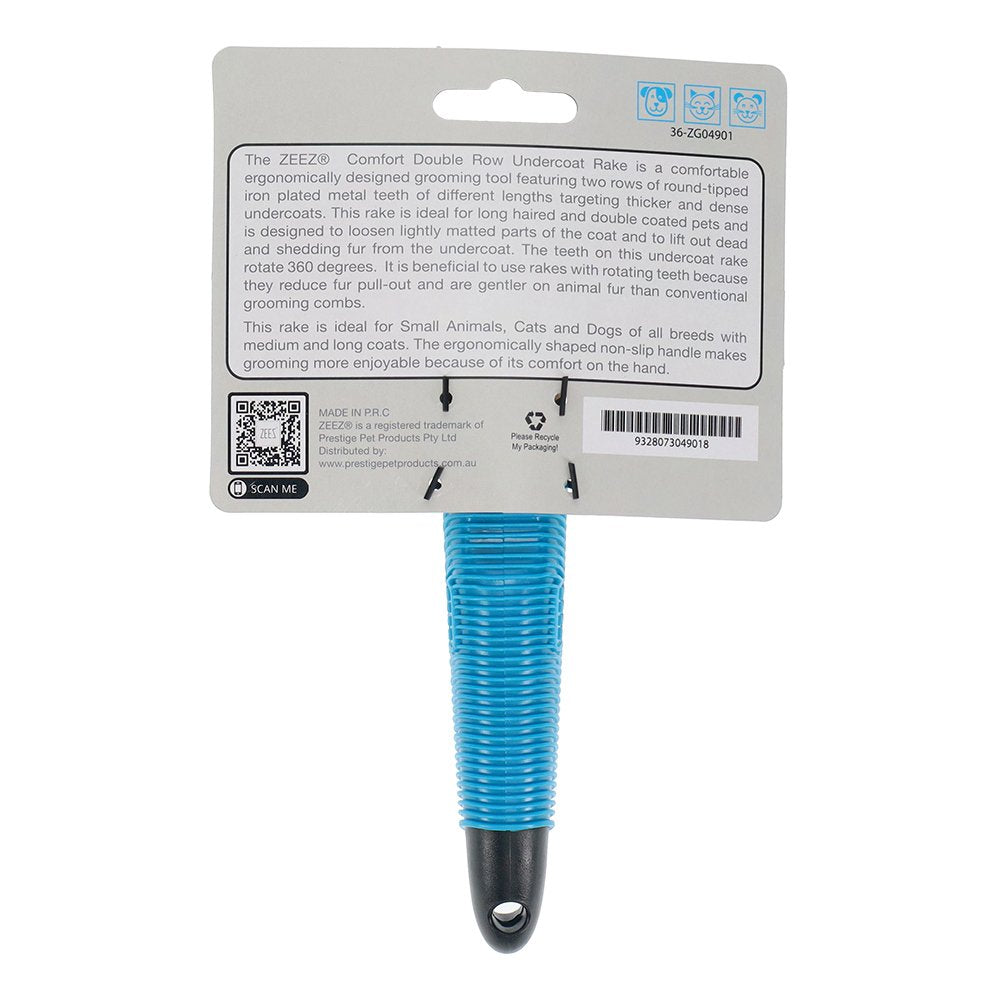 ZeeZ Comfort Double Row Undercoat Rake