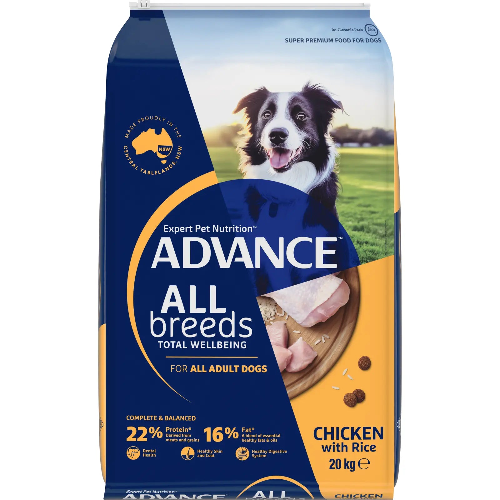 Advance Adult All Breeds Chicken with Rice Dry Dog Food 20kg — Tidbit