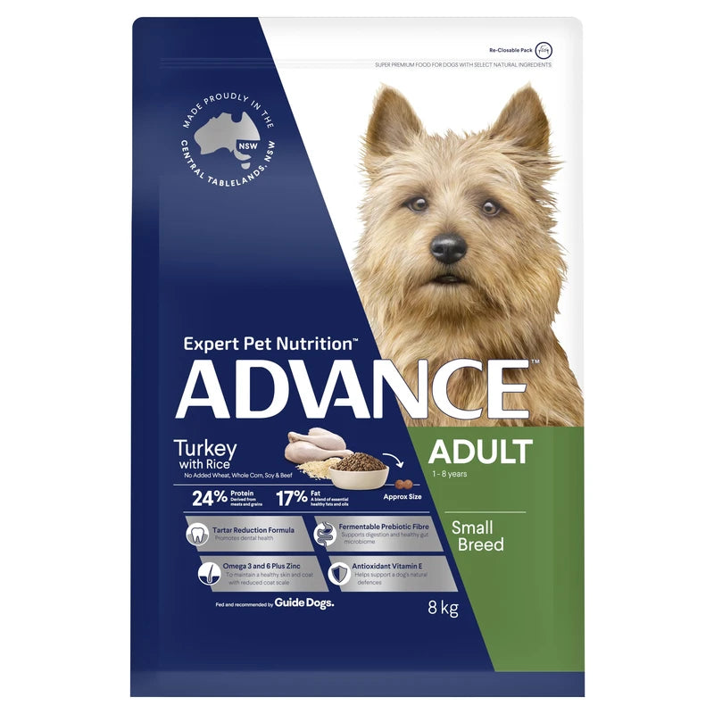 Advance Adult Small Breed Turkey with Rice Dry Dog Food — Tidbit