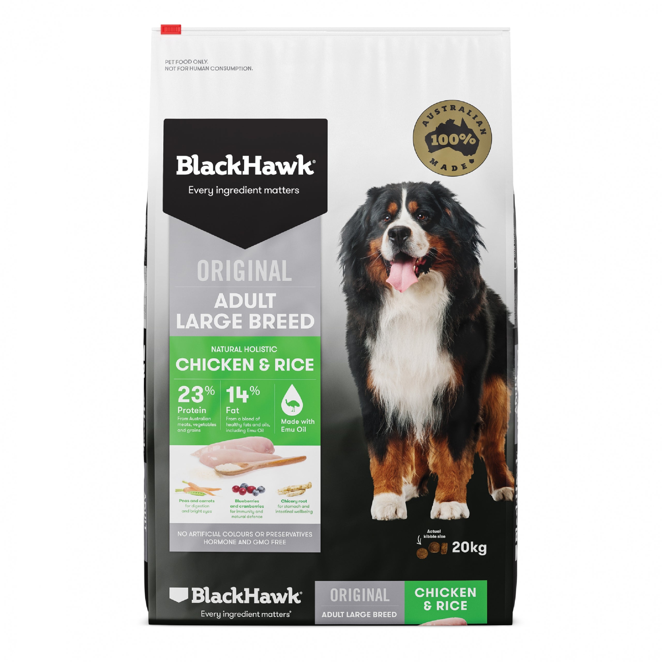 Black Hawk Original Adult Large Breed Chicken & Rice Dry Dog Food 20kg