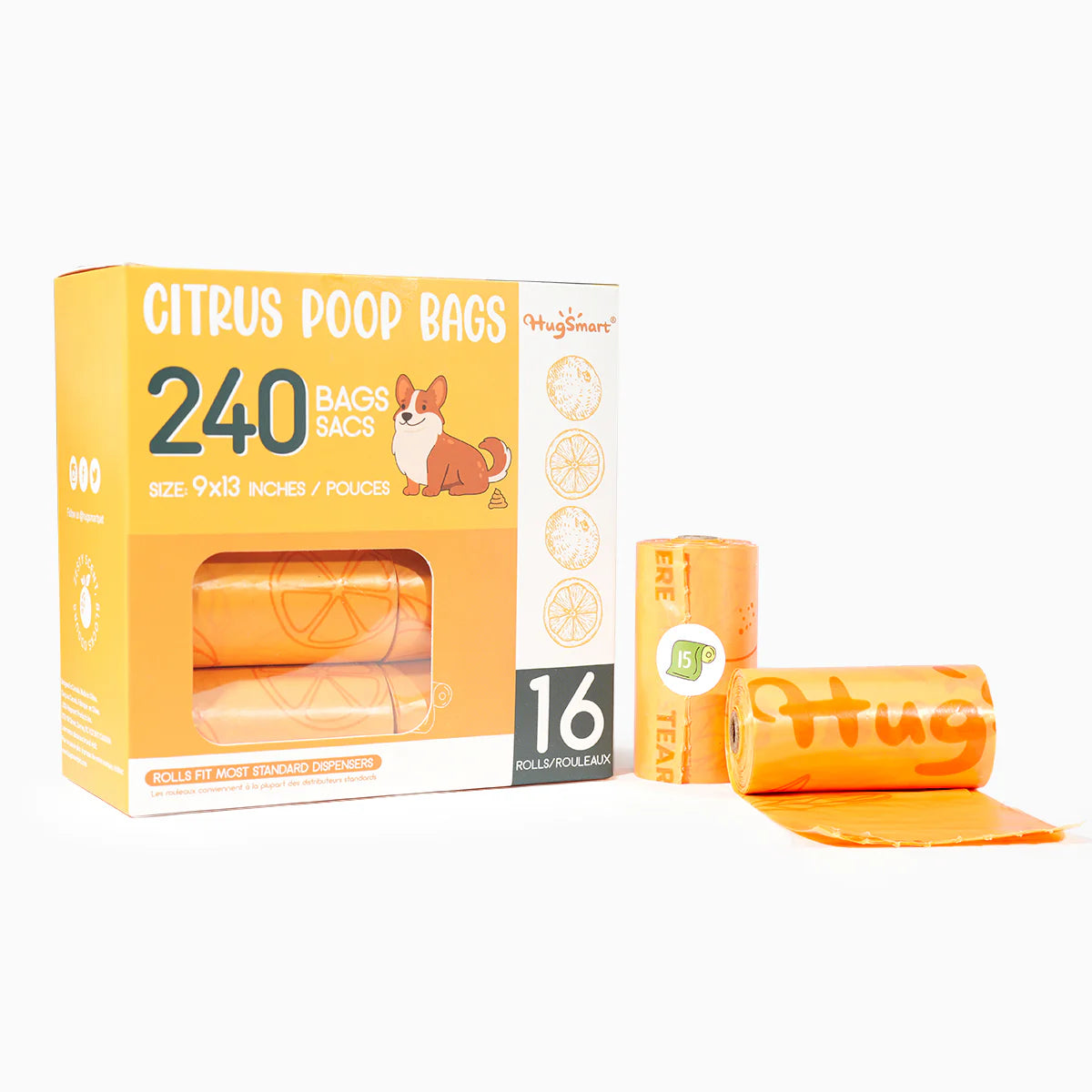 Hugsmart Citrus Poop Bags