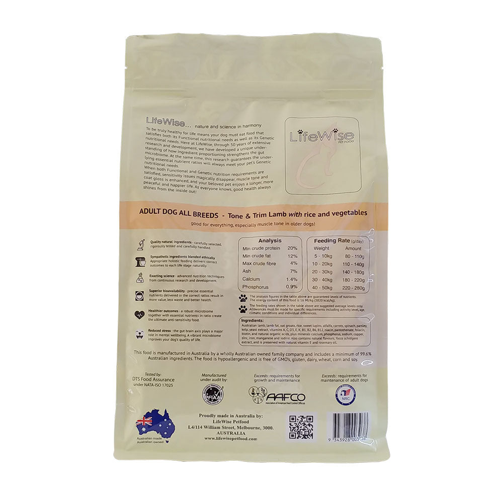 LifeWise Adult Dog Tone & Trim Lamb Dry Dog Food