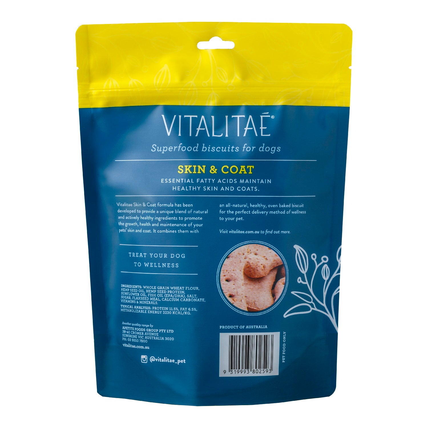 Vitalitae Superfood Biscuits Skin & Coat 350g