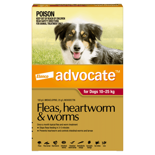 Advocate Flea, Heartworm & Worm Treatment for Dogs (6 Tubes)
