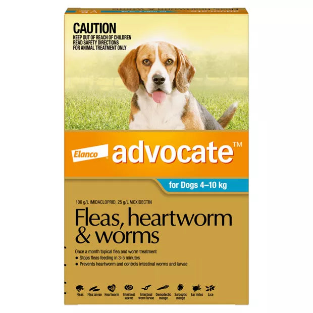Advocate Flea, Heartworm & Worm Treatment for Dogs (3 Tubes)