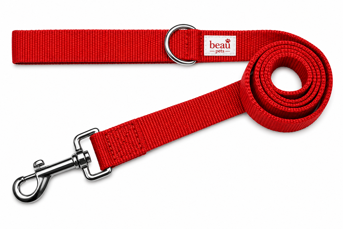 Beau Pets Webbing Lead Red