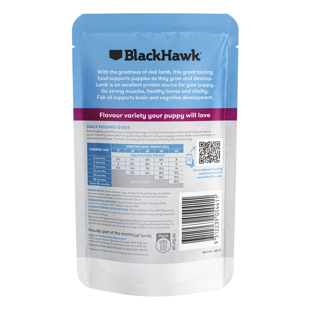 Black Hawk Puppy Wet Food Pouches