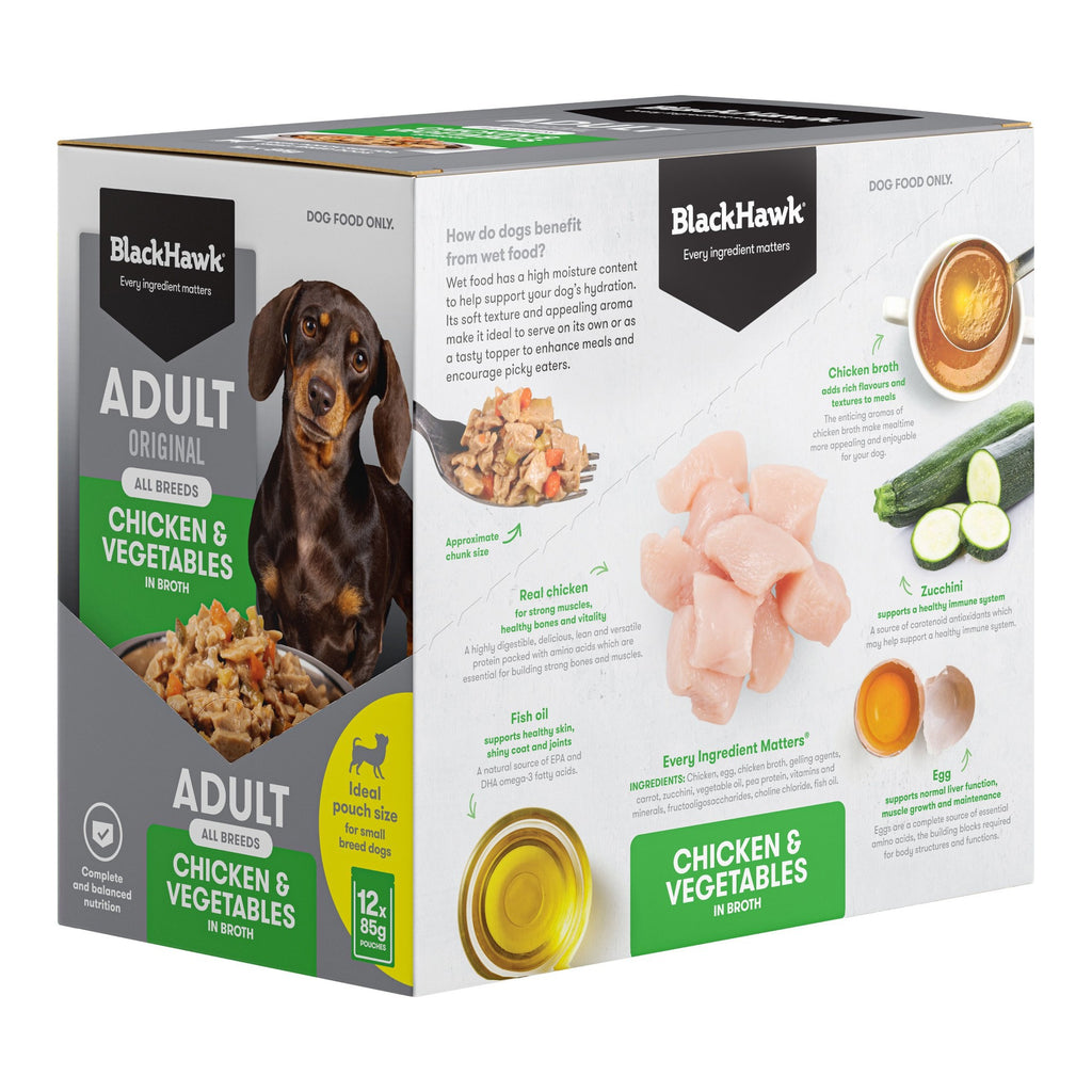 Black Hawk Original Adult Chicken & Vegetables Wet Food Pouches