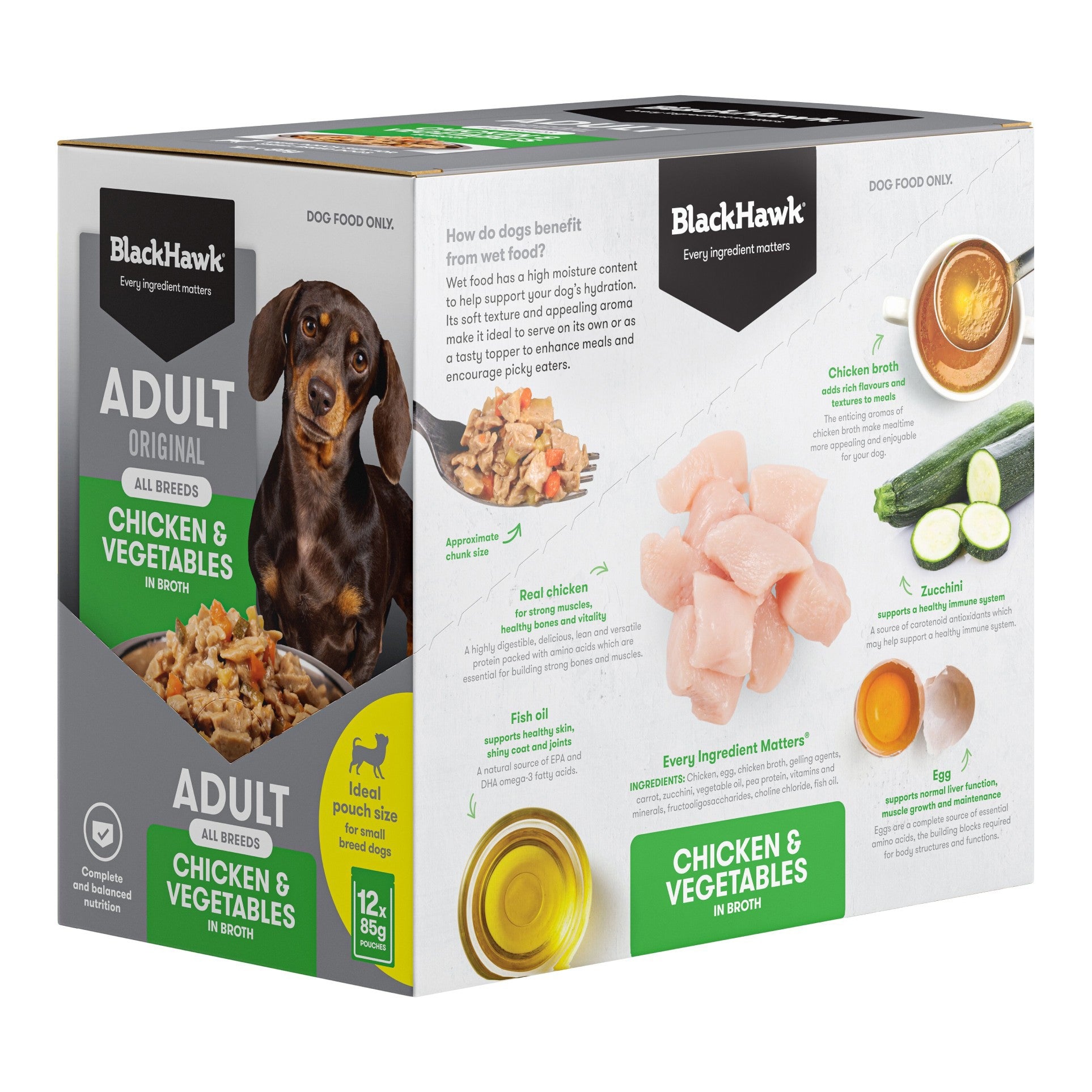 Black Hawk Original Adult Chicken & Vegetables Wet Food Pouches