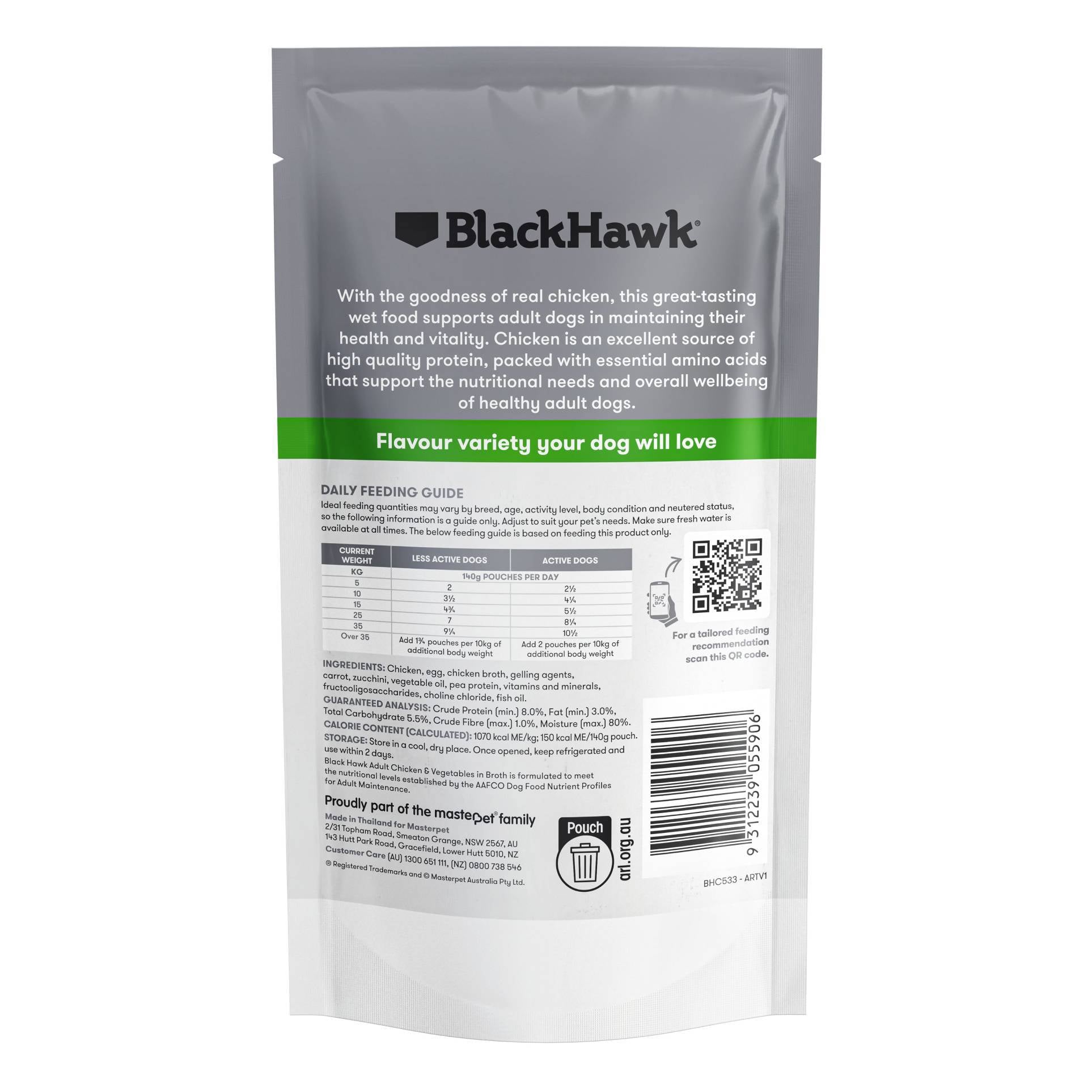 Black Hawk Original Adult Chicken & Vegetables Wet Food Pouches