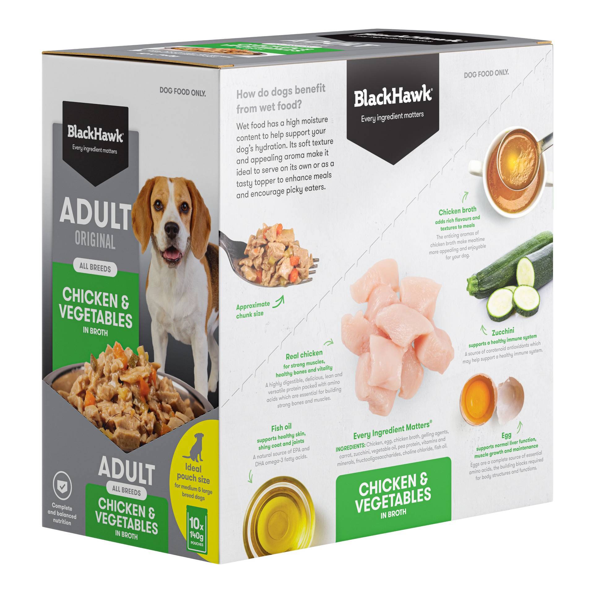 Black Hawk Original Adult Chicken & Vegetables Wet Food Pouches