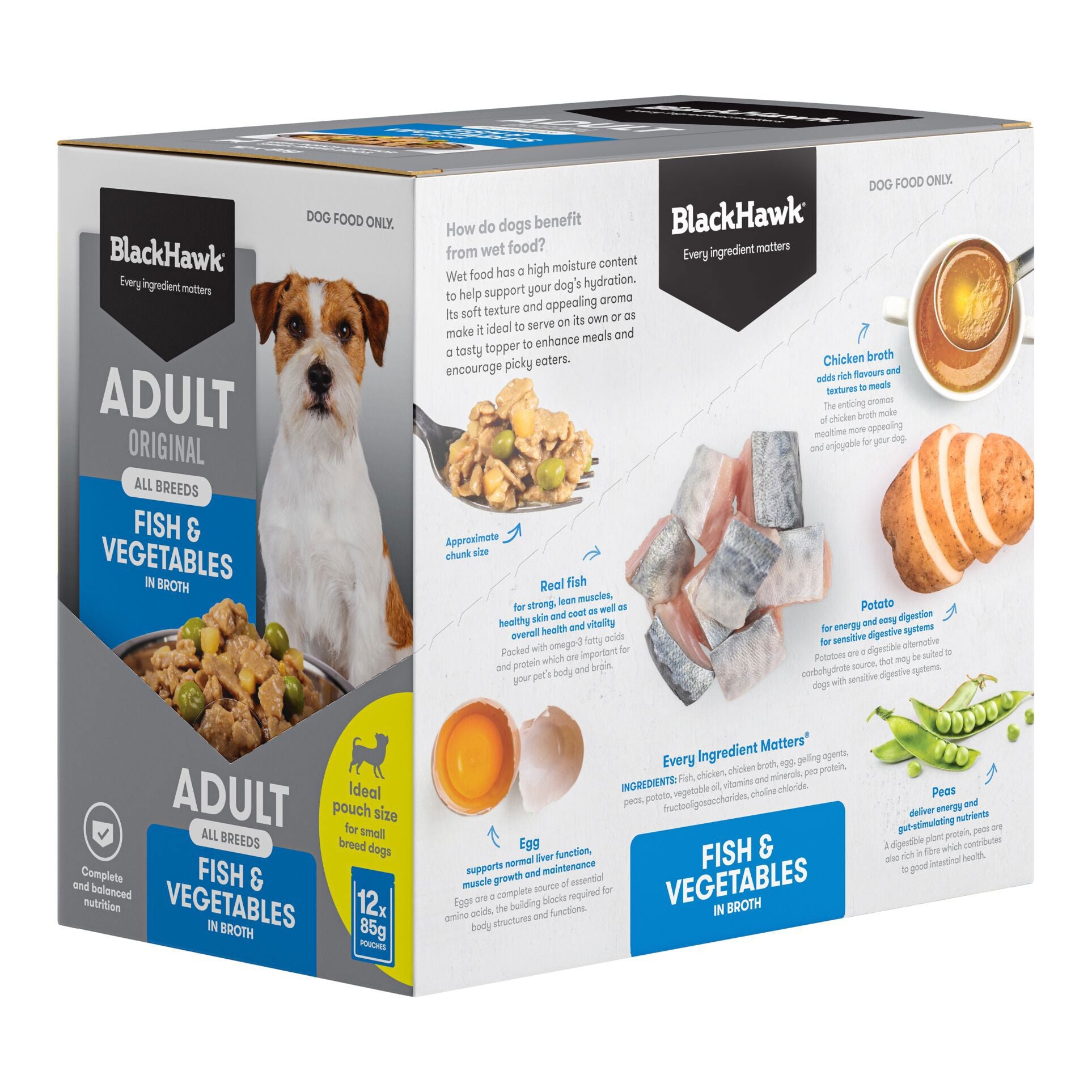 Black Hawk Adult Fish & Vegetables Wet Food Pouches