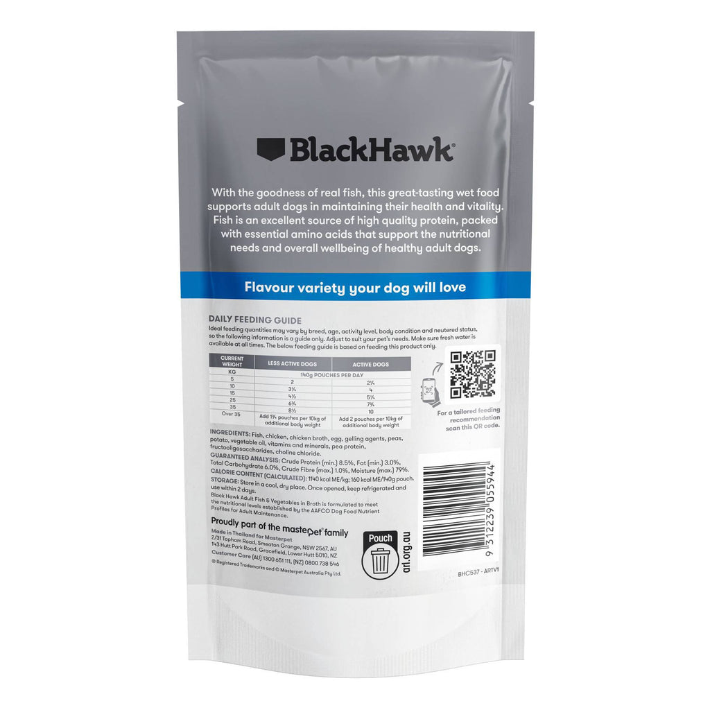 Black Hawk Adult Fish & Vegetables Wet Food Pouches