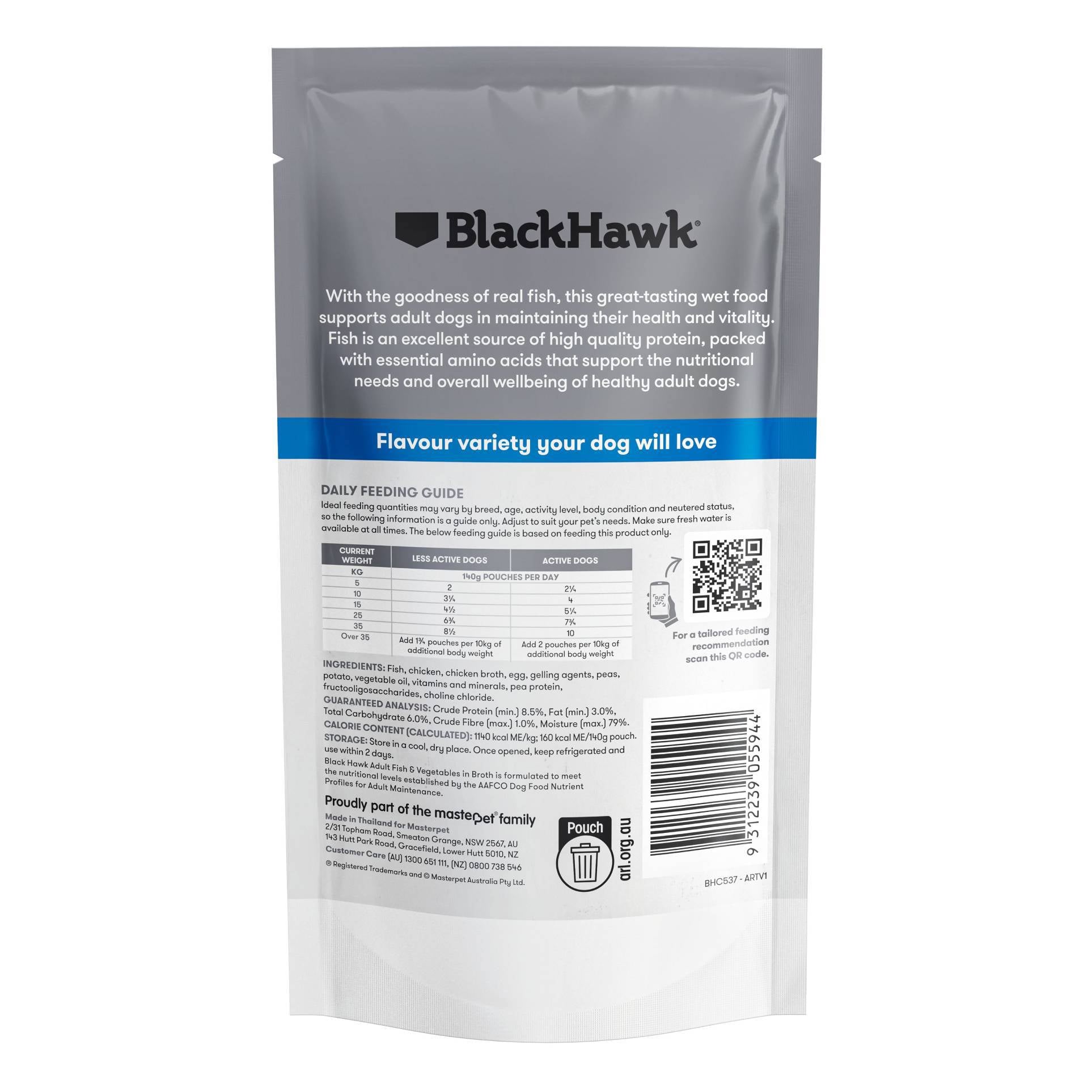 Black Hawk Adult Fish & Vegetables Wet Food Pouches