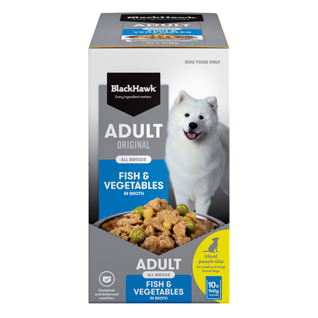 Black Hawk Adult Fish & Vegetables Wet Food Pouches — Tidbit