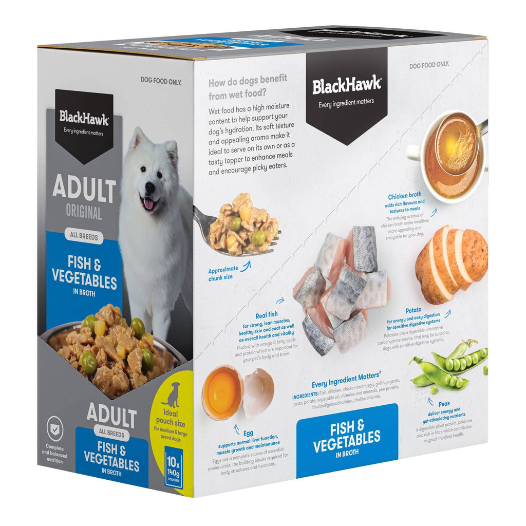 Black Hawk Adult Fish & Vegetables Wet Food Pouches