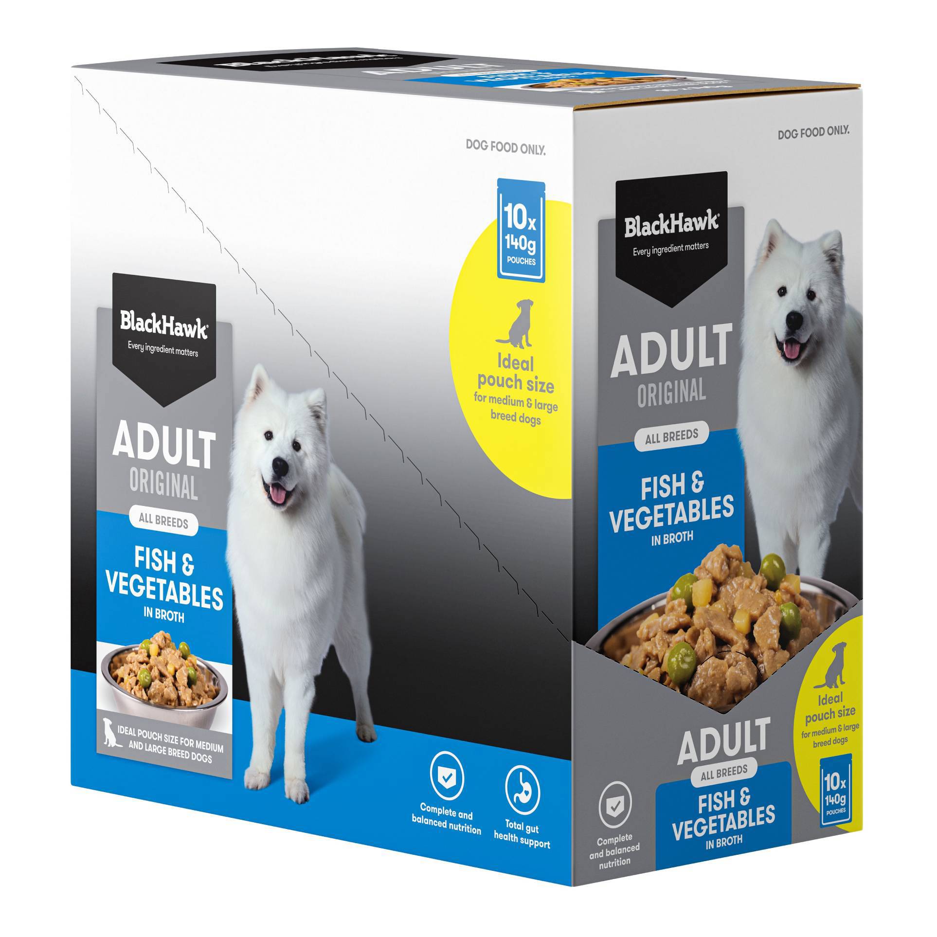 Black Hawk Adult Fish & Vegetables Wet Food Pouches