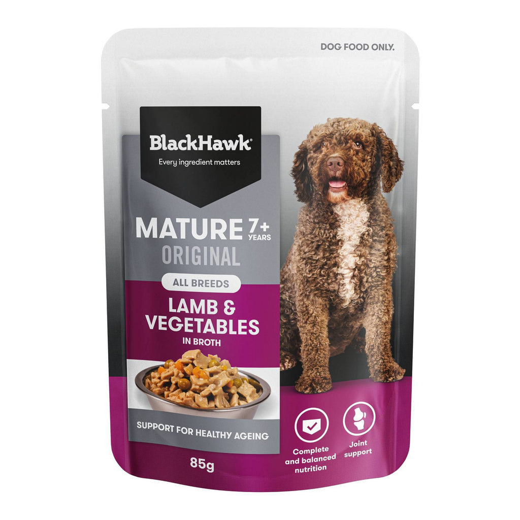 Black Hawk Mature Lamb & Vegetables Wet Pouches 85g