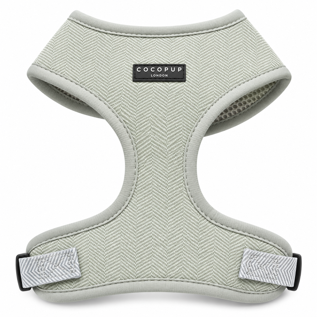 Cocopup London Adjustable Neck Harness Sage Tweed