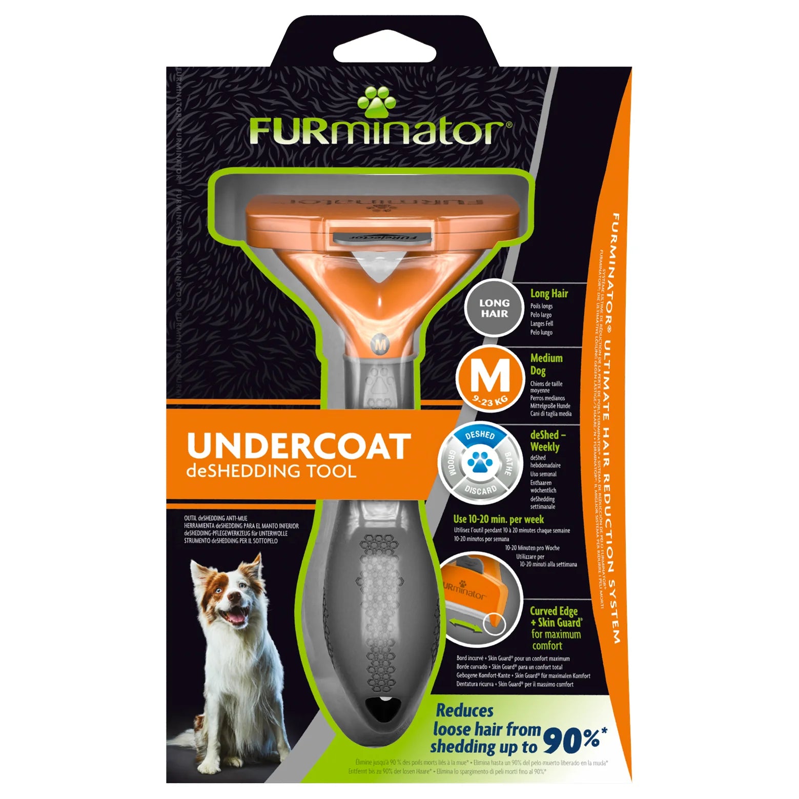 FURminator Undercoat Deshedding Tool for Long Hair Dogs