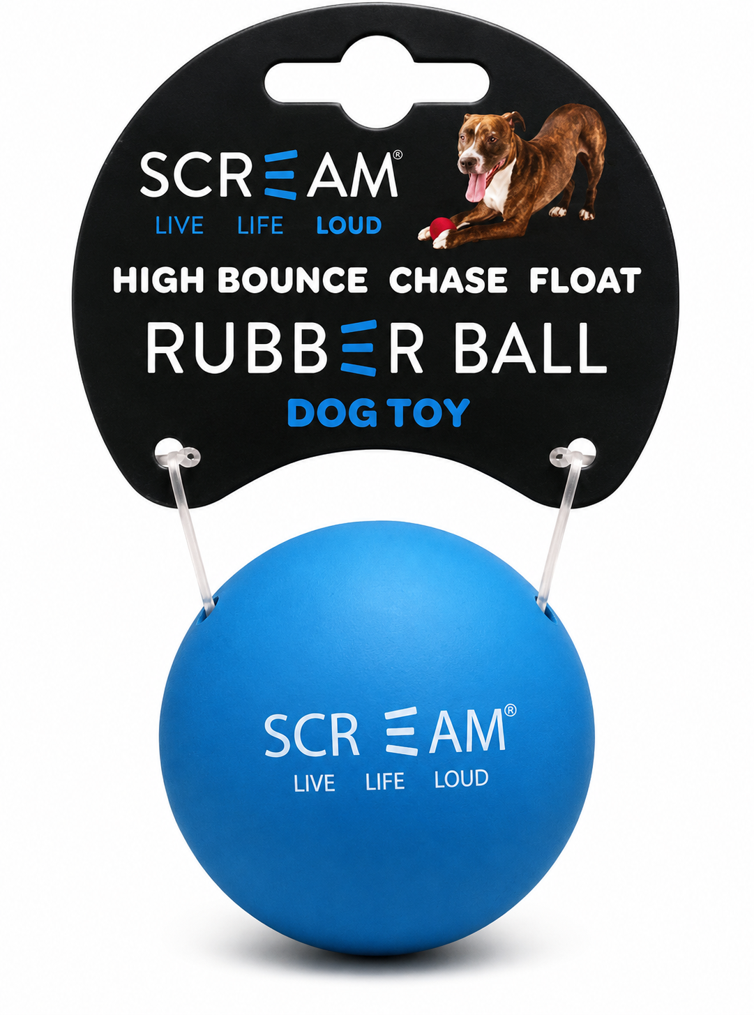 Scream Rubber Ball Loud Blue