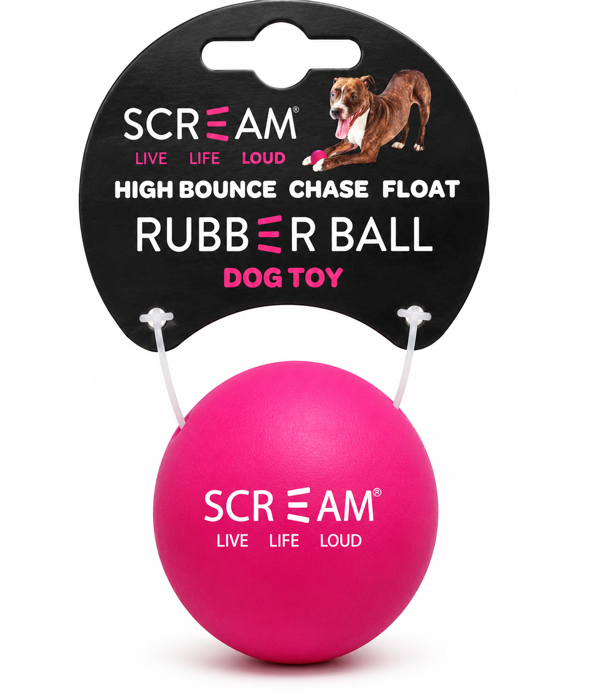 Scream Rubber Ball Loud Pink