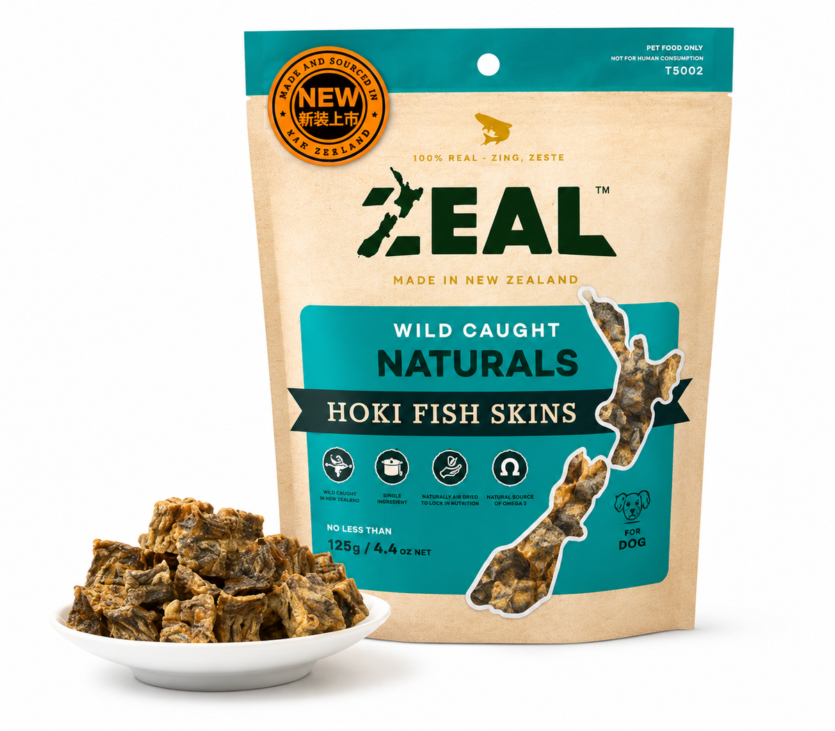 Zeal Wild Caught Naturals Hoki Fish Skins 125g